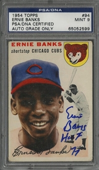 1954 Topps #94 Ernie Banks Signed Rookie Card - PSA/DNA MINT 9